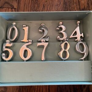 Mariposa Candle Number Holder Set in Silver - Brand New!